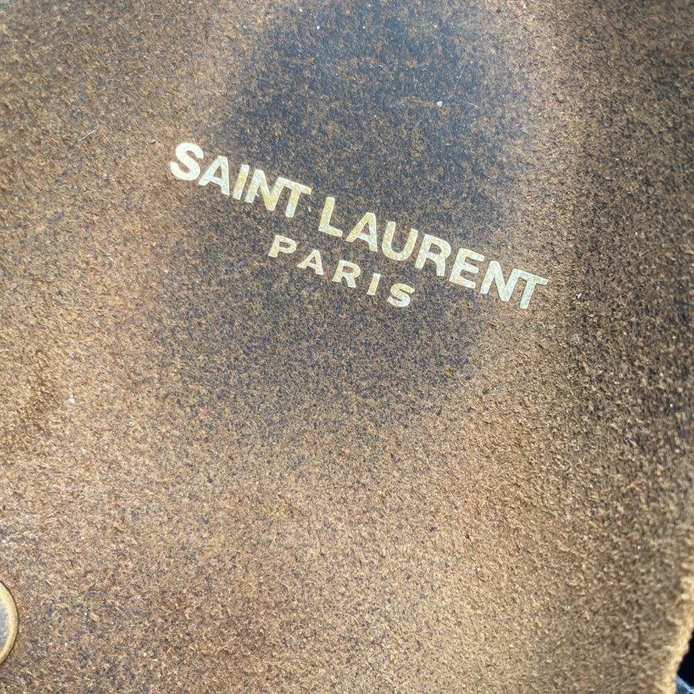 Saint Laurent Jimmy suede sandal. Color is Bridle. Size 42.   Worn twice - Picture 4 of 8